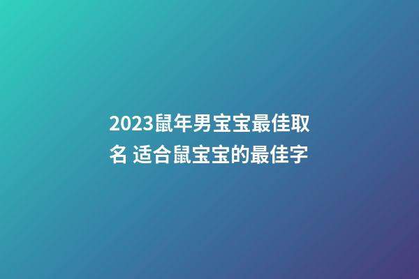2023鼠年男宝宝最佳取名 适合鼠宝宝的最佳字